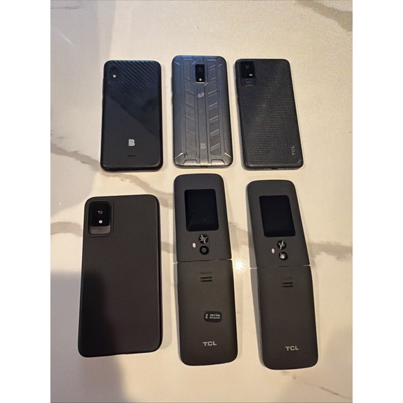 Other - Lot of 6 Cell Phones Smartphones TCL Flip Phones UNTESTED Parts Repair AS-IS